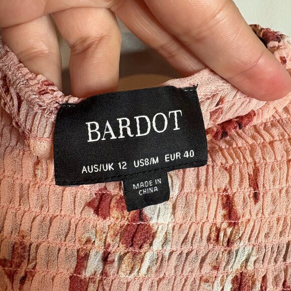 Bardot Pink Remi Pink Gardenia Floral Printed High Neck Blouse - Picture 5 of 6